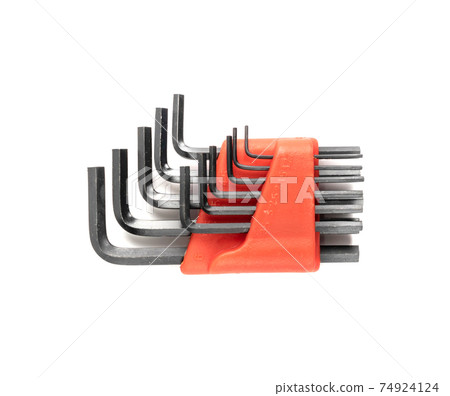 Hex key collection isolated on white background top view 74924124