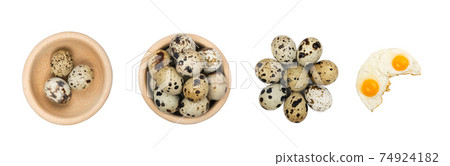 mall Whole Raw Eggs and Fried Quail Egg 74924182