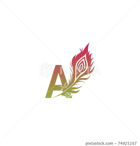 Letter A with feather logo icon design vector 74925287