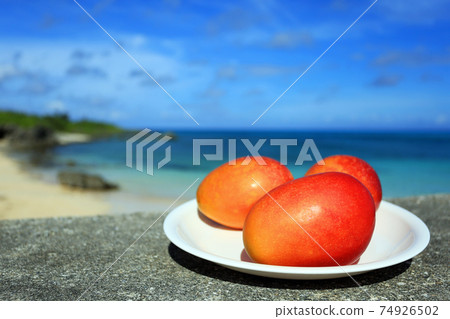 Okinawa's specialty, ripe mango 74926502