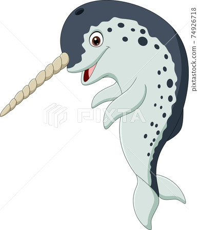 Cartoon narwhal isolated on white background Cartoon narwhal isolated on white background 74926718