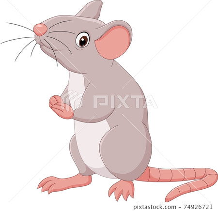 Cartoon happy mouse on white background Cartoon happy mouse on white background 74926721