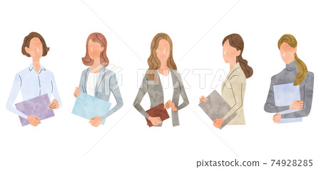 矢量圖素材:年輕的商界女性,商業場景 矢量圖素材:年輕的商界女性,商業場景 74928285