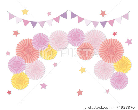 Gorgeous pink paper fan Gorgeous pink paper fan 74928870