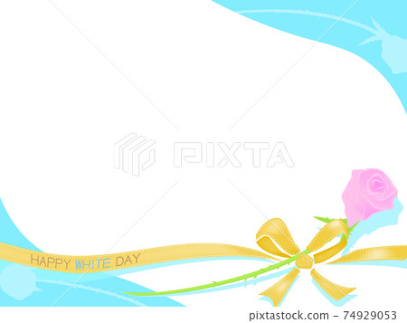 White background illustration material with white day ribbon 74929053