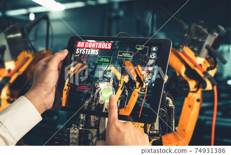 Engineer controls robotic arms by augmented reality industry technology 74931386