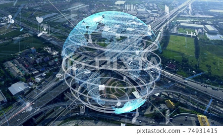 Global connection and internet network modernization in smart ci 74931415