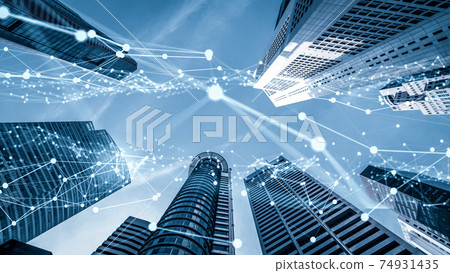 Imaginative visual smart digital city with globalization abstract graphic showing connection network Imaginative visual smart digital city with globalization abstract graphic showing connection network 74931435