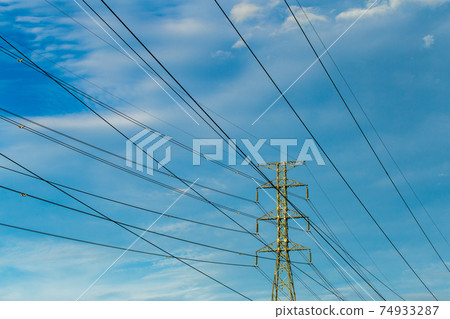 silhouette of high voltage electrical pole structure silhouette of high voltage electrical pole structure 74933287