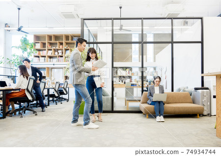 Casual business designer office fashionable workplace Casual business designer office fashionable workplace 74934744