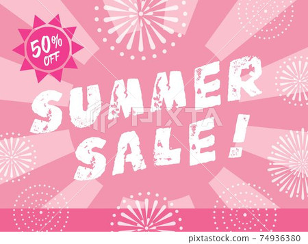 夏季大減價的粉紅色風景背景圖 74936380