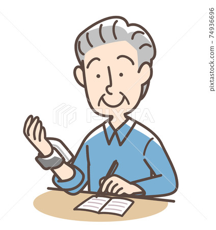 測量和記錄血壓的祖父 74936696