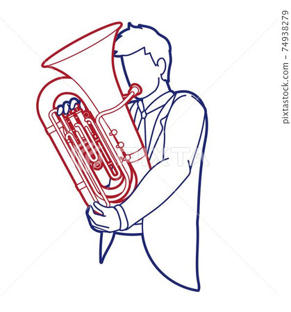 Tuba Musician Orchestra Instrument Graphic Vector Tuba Musician Orchestra Instrument Graphic Vector 74938279