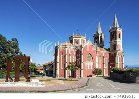 church of Saint Peter Ad vincula, neogothic monument from 1894 in Cobreces, Alfoz Lloredo, Cantabria, Spain, Europe church of Saint Peter Ad vincula, neogothic monument from 1894 in Cobreces, Alfoz Lloredo, Cantabria, Spain, Europe 74939515