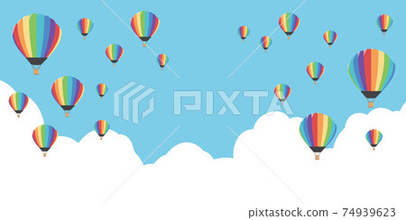 Balloon rainbow blue sky Balloon rainbow blue sky 74939623