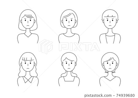 Vector illustration set of angry woman Vector illustration set of angry woman 74939680