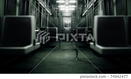 Inside of New York Subway empty car Inside of New York Subway empty car 74942477