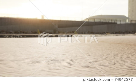 beach closed to slow spread of Coronavirus Covid 19 pandemic 74942577