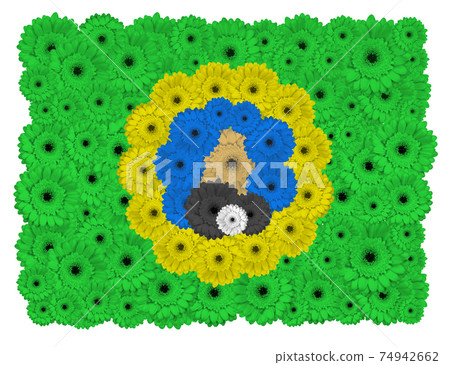 Washington flag made of gerbera flowers 74942662