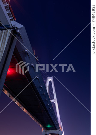 Nagoya's night view spot, the famous port Triton seen from directly below 74942952