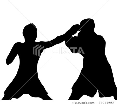 Boxing silhouette that punches out 74944668