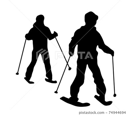 Fun ski silhouette 74944694