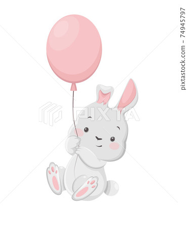 Happy Easter. Funny bunny cartoon character Happy Easter. Funny bunny cartoon character 74945797