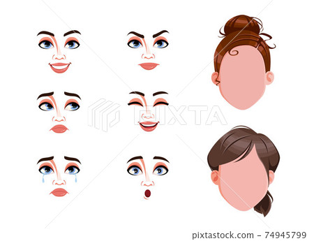Different female emotions set Different female emotions set 74945799