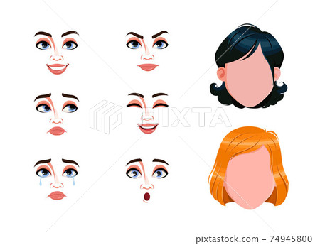 Different female emotions set Different female emotions set 74945800