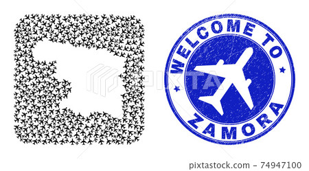 Welcome Scratched Badge and Zamora Province Map Jorney Inverted Mosaic 74947100
