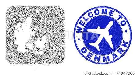 Welcome Rubber Stamp Seal and Denmark Map Transportation Hole Mosaic Welcome Rubber Stamp Seal and Denmark Map Transportation Hole Mosaic 74947206