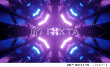 Futuristic geometric background with symmetric lines in 3D illustration Futuristic geometric background with symmetric lines in 3D illustration 74947461