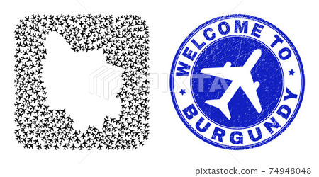 Welcome Rubber Seal and Burgundy Province Map Jorney Subtracted Mosaic Welcome Rubber Seal and Burgundy Province Map Jorney Subtracted Mosaic 74948048