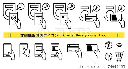Line art icon for electronic money payment Line art icon for electronic money payment 74949465