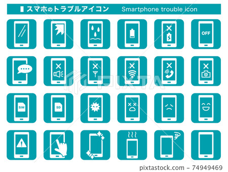 Smartphone trouble / repair / malfunction icon pictogram 74949469