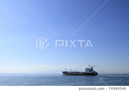 Tanker departing from Miike Port, Omuta City, 74949546
