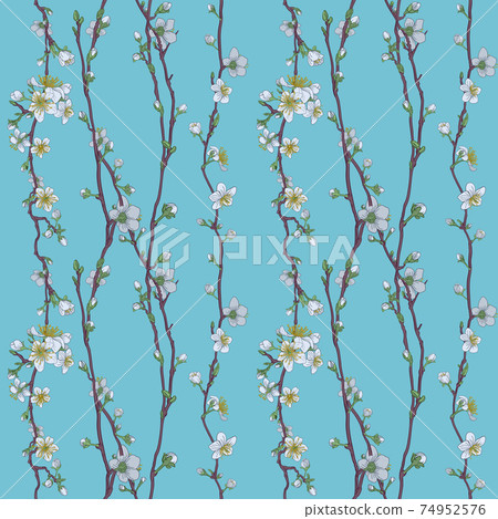 Blossom Japanese Sakura Cherry Flower Pattern Blossom Japanese Sakura Cherry Flower Pattern 74952576