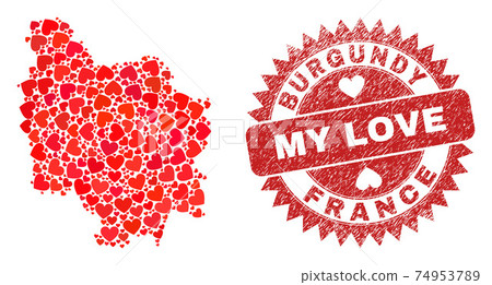 My Love Grunge Seal and Burgundy Province Map Lovely Heart Mosaic My Love Grunge Seal and Burgundy Province Map Lovely Heart Mosaic 74953789