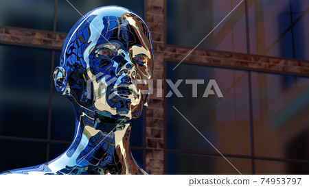 surreal face painting contemporary portrait 3D illustration surreal face painting contemporary portrait 3D illustration 74953797