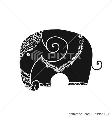 Ornate elephant, sketch for your design Ornate elephant, sketch for your design 74954124