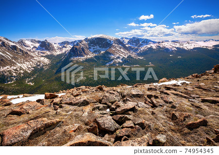 view from Forest Canyon Overlook in Rocky Mountains, Colorado, USA view from Forest Canyon Overlook in Rocky Mountains, Colorado, USA 74954345