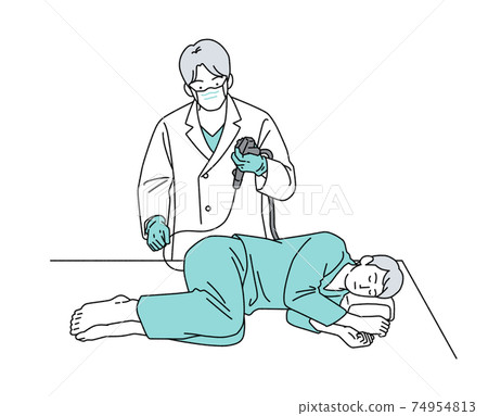結腸鏡檢查人簡單的人圖 結腸鏡檢查人簡單的人圖 74954813