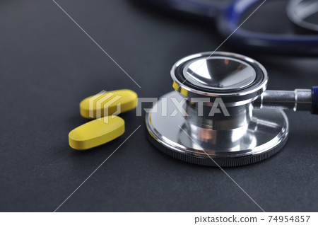 Stethoscope and Pills. Healthcare. Stethoscope and Pills. Healthcare. 74954857