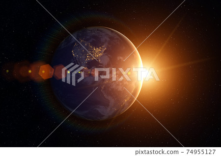 Earth, Sun, space. Sunrise. 74955127