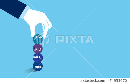Hands to build up skills, concept illustrations, vector illustrations, text spaces 74955670