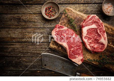 Variety of Raw Meat Steaks Variety of Raw Meat Steaks 74955682