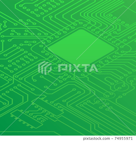 Electric green circuit perspective background 74955971