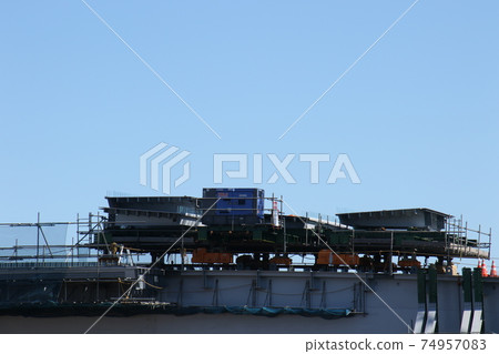 See the new bridge construction site at the mouth of the Rokugo River on a sunny day See the new bridge construction site at the mouth of the Rokugo River on a sunny day 74957083