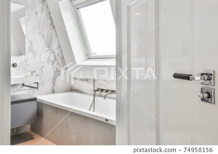 Luxury interior of a bathroom 74958156