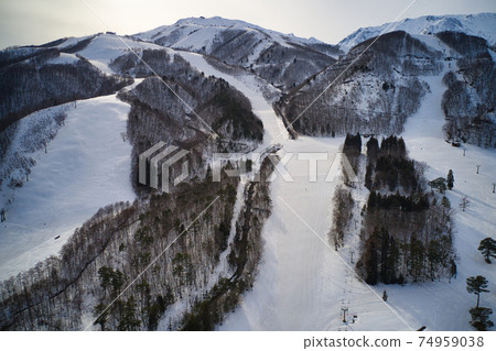 Majestic Happoone Ski Resort and Sunset Hakuba Village, Nagano Prefecture (Aerial view by drone) Majestic Happoone Ski Resort and Sunset Hakuba Village, Nagano Prefecture (Aerial view by drone) 74959038